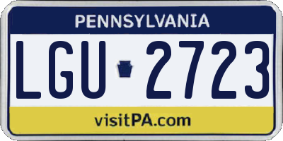 PA license plate LGU2723