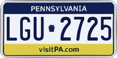 PA license plate LGU2725