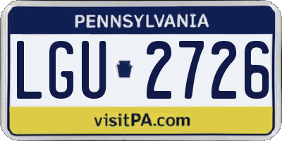 PA license plate LGU2726