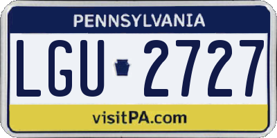PA license plate LGU2727