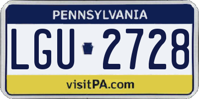 PA license plate LGU2728