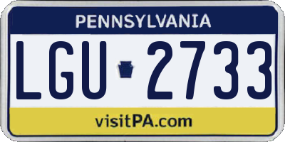 PA license plate LGU2733
