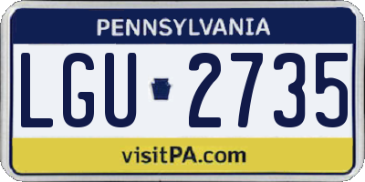 PA license plate LGU2735
