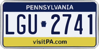 PA license plate LGU2741