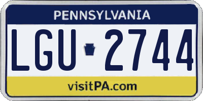 PA license plate LGU2744