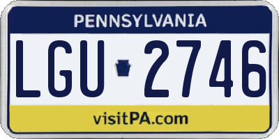 PA license plate LGU2746