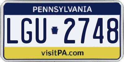 PA license plate LGU2748