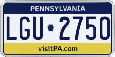 PA license plate LGU2750
