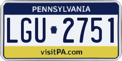 PA license plate LGU2751