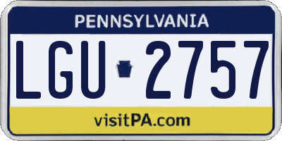PA license plate LGU2757