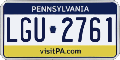 PA license plate LGU2761
