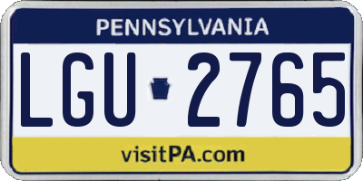 PA license plate LGU2765
