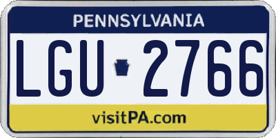 PA license plate LGU2766
