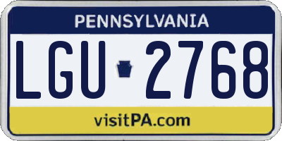 PA license plate LGU2768