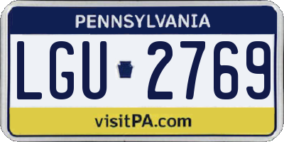 PA license plate LGU2769