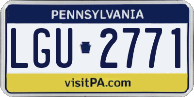 PA license plate LGU2771