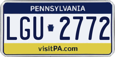 PA license plate LGU2772