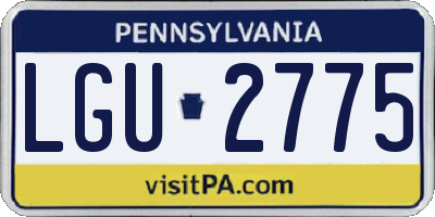 PA license plate LGU2775