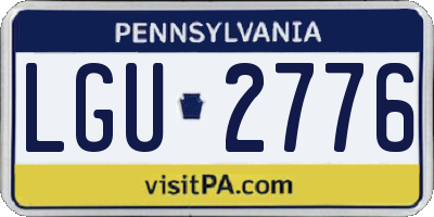 PA license plate LGU2776