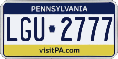 PA license plate LGU2777