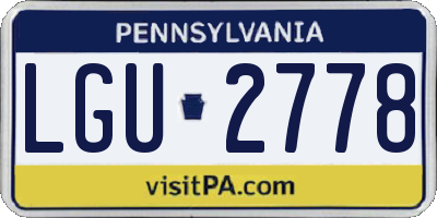 PA license plate LGU2778