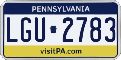 PA license plate LGU2783