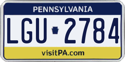 PA license plate LGU2784