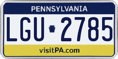 PA license plate LGU2785