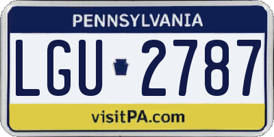 PA license plate LGU2787