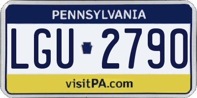 PA license plate LGU2790