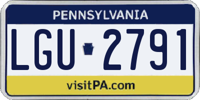 PA license plate LGU2791