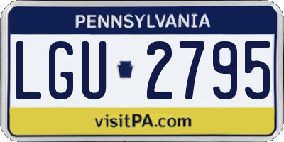 PA license plate LGU2795