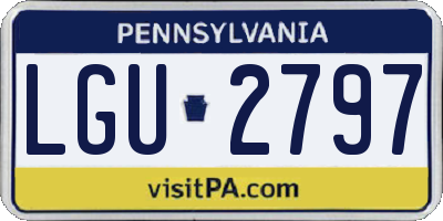 PA license plate LGU2797