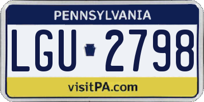 PA license plate LGU2798