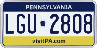 PA license plate LGU2808