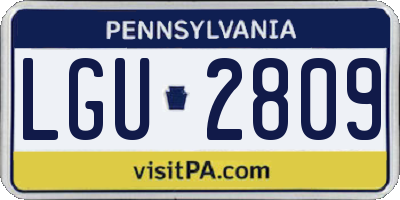 PA license plate LGU2809