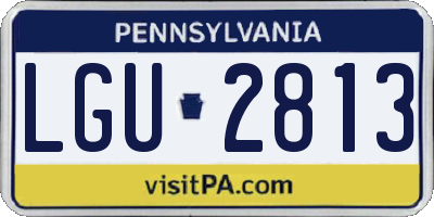 PA license plate LGU2813