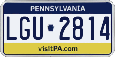 PA license plate LGU2814