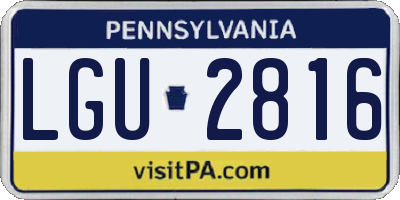 PA license plate LGU2816