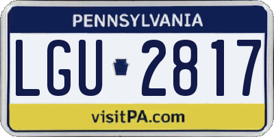 PA license plate LGU2817