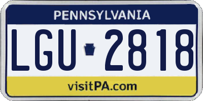 PA license plate LGU2818