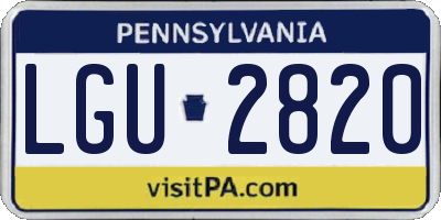 PA license plate LGU2820