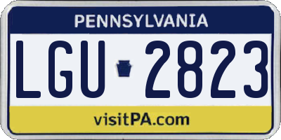 PA license plate LGU2823