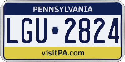 PA license plate LGU2824