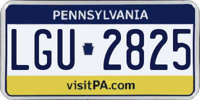 PA license plate LGU2825