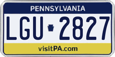 PA license plate LGU2827