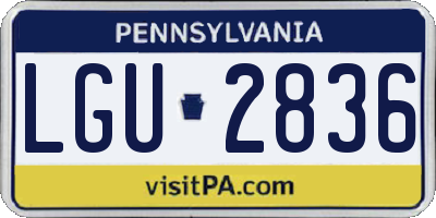PA license plate LGU2836