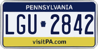 PA license plate LGU2842