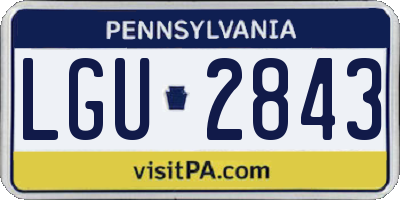 PA license plate LGU2843