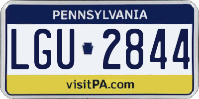 PA license plate LGU2844